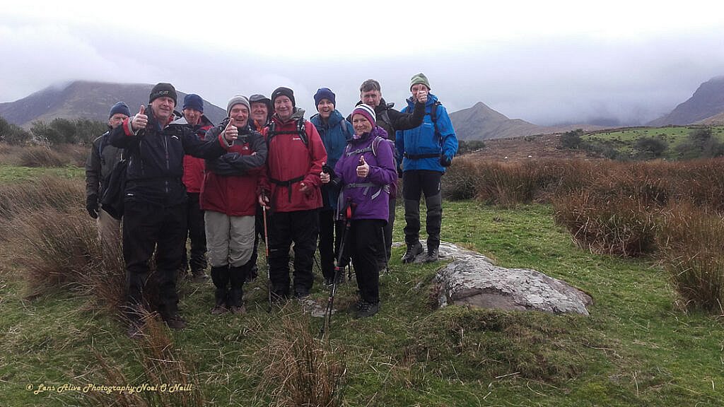 Beautiful landscape view on hillwalking route Dowdys Wire - Loch Cam Calláin Loop