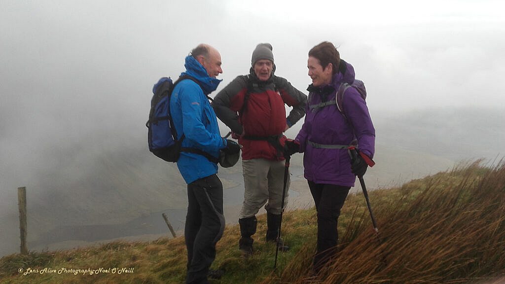 Beautiful landscape view on hillwalking route Dowdys Wire - Loch Cam Calláin Loop
