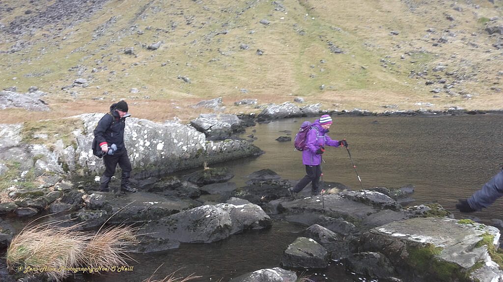 Beautiful landscape view on hillwalking route Dowdys Wire - Loch Cam Calláin Loop