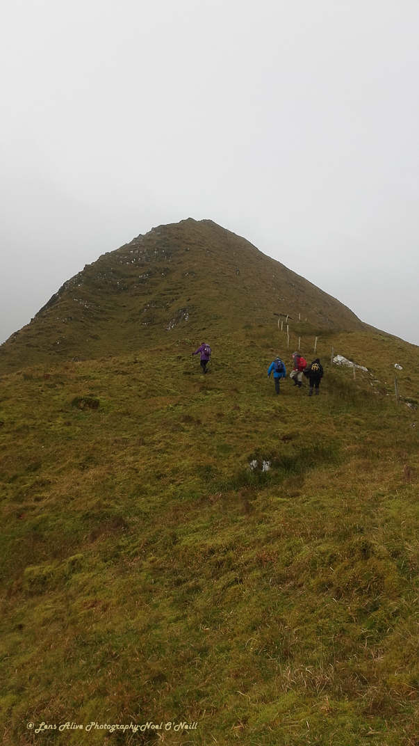 Beautiful landscape view on hillwalking route Dowdys Wire - Loch Cam Calláin Loop