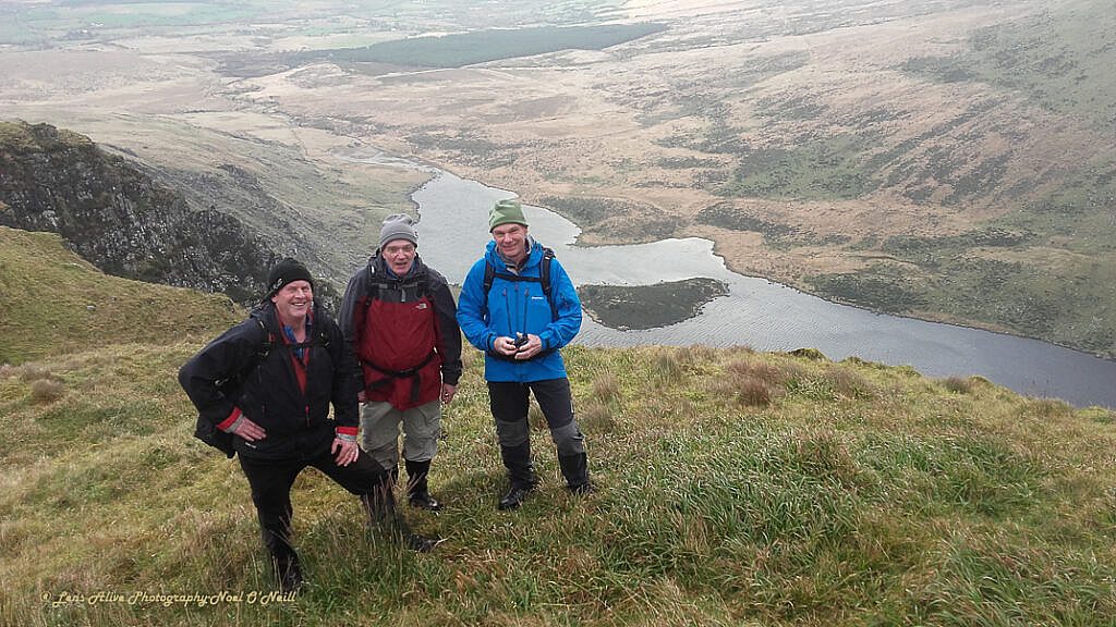 Beautiful landscape view on hillwalking route Dowdys Wire - Loch Cam Calláin Loop