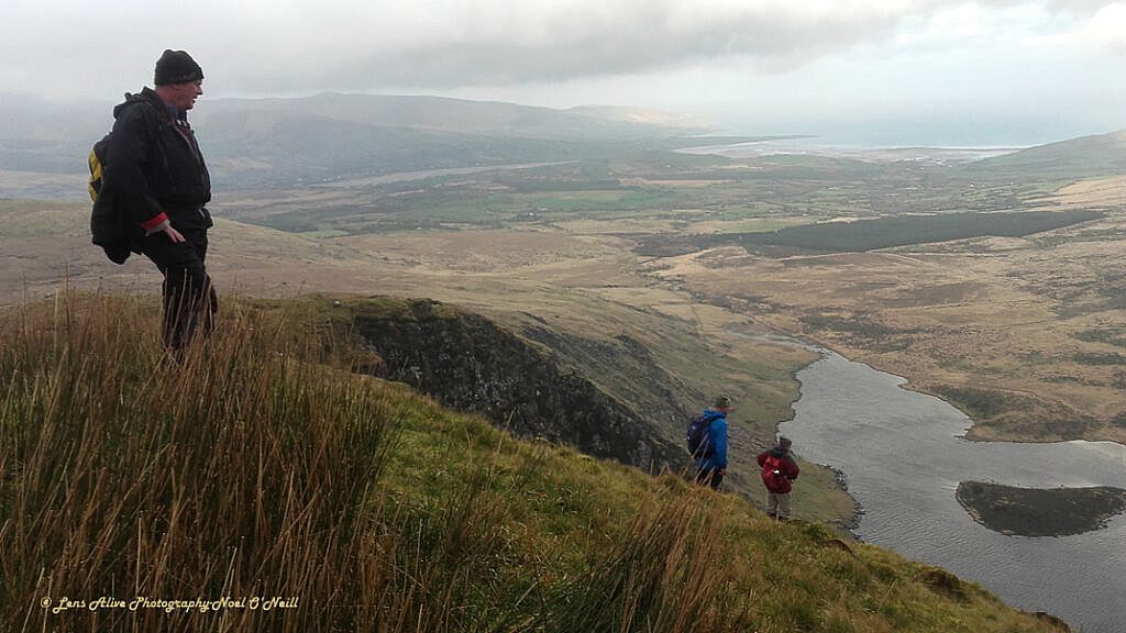Beautiful landscape view on hillwalking route Dowdys Wire - Loch Cam Calláin Loop
