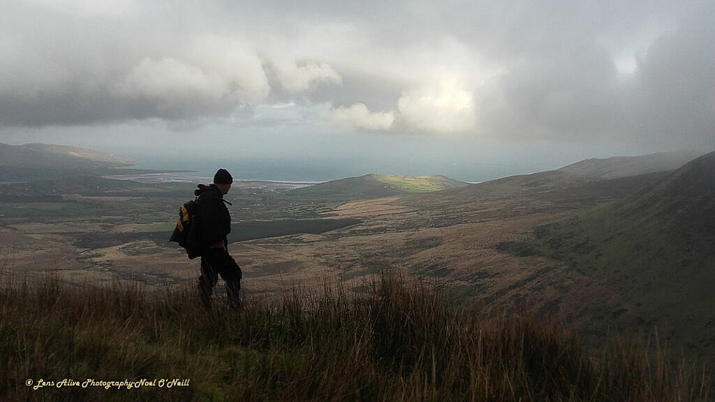 Beautiful landscape view on hillwalking route Dowdys Wire - Loch Cam Calláin Loop
