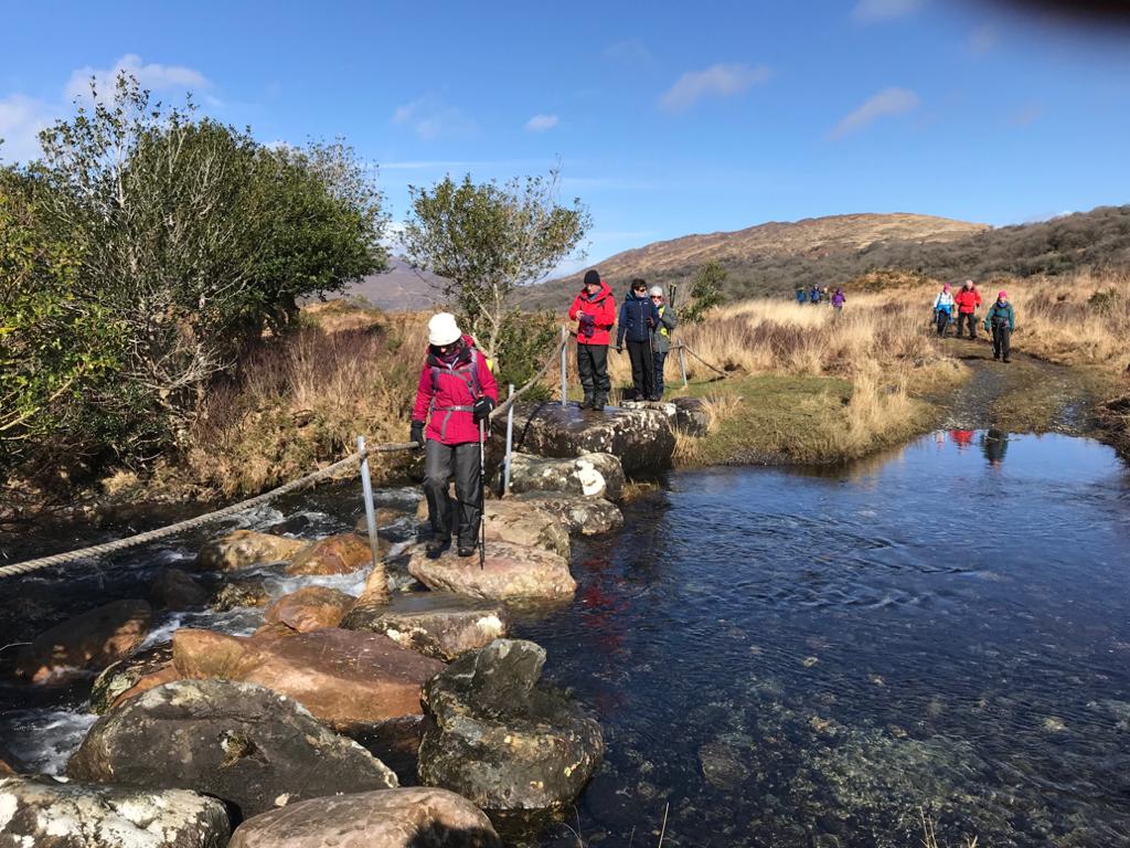 Beautiful landscape view on hillwalking route Old Kenmare Road from Killarney