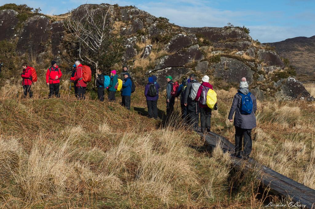 Beautiful landscape view on hillwalking route Old Kenmare Road from Killarney
