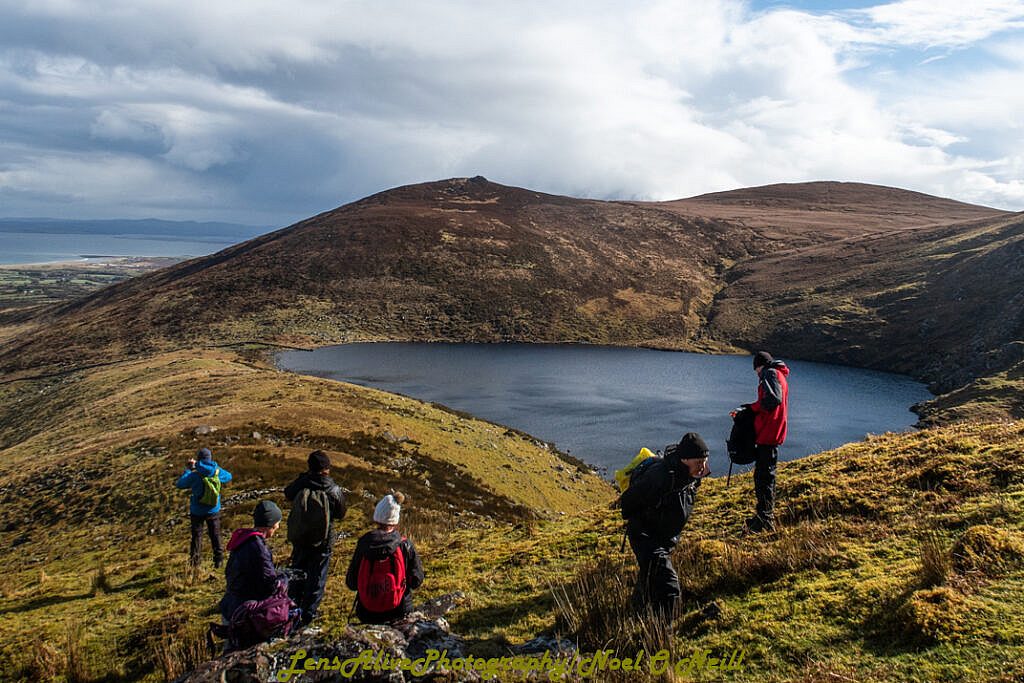 Beautiful landscape view on hillwalking route Loch Acummeen