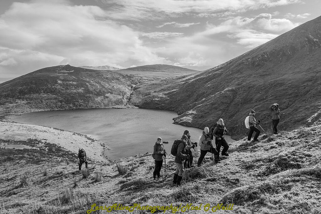 Beautiful landscape view on hillwalking route Loch Acummeen