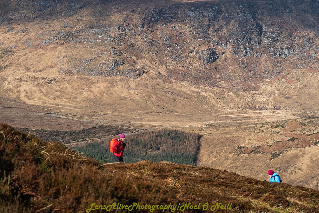 Beautiful landscape view on hillwalking route Loch Acummeen