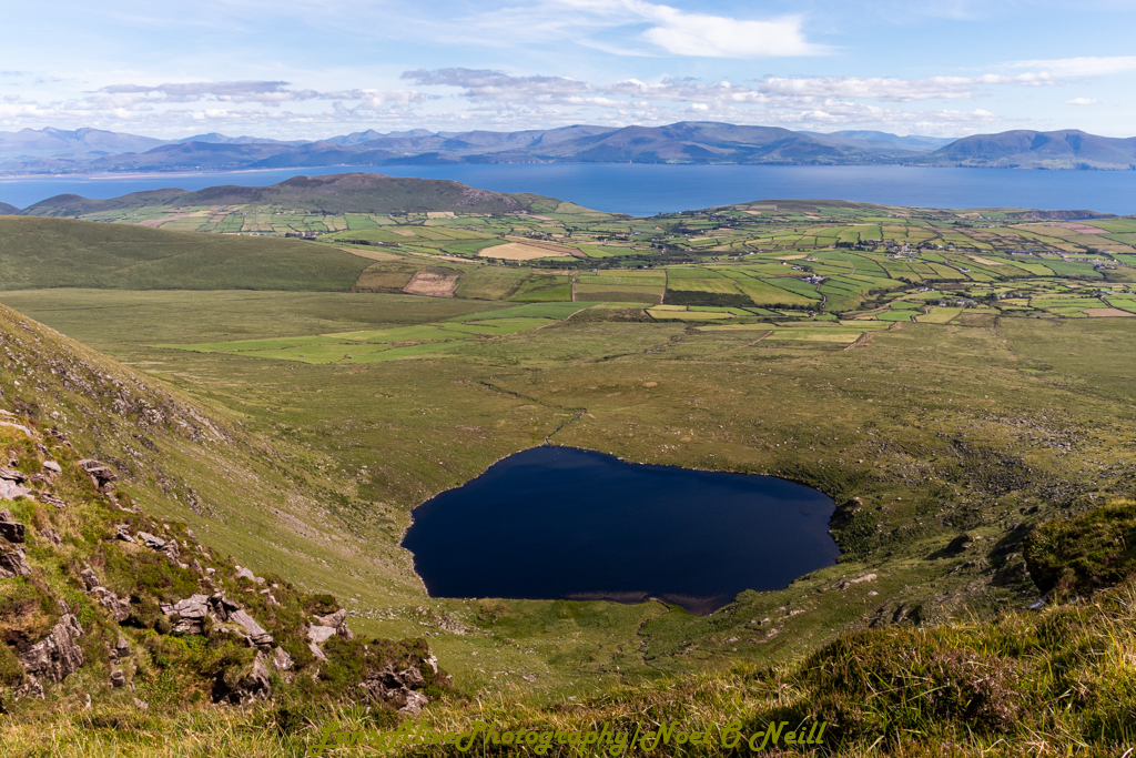 Beautiful landscape view on hillwalking route Bearna na Gaoithe Loop