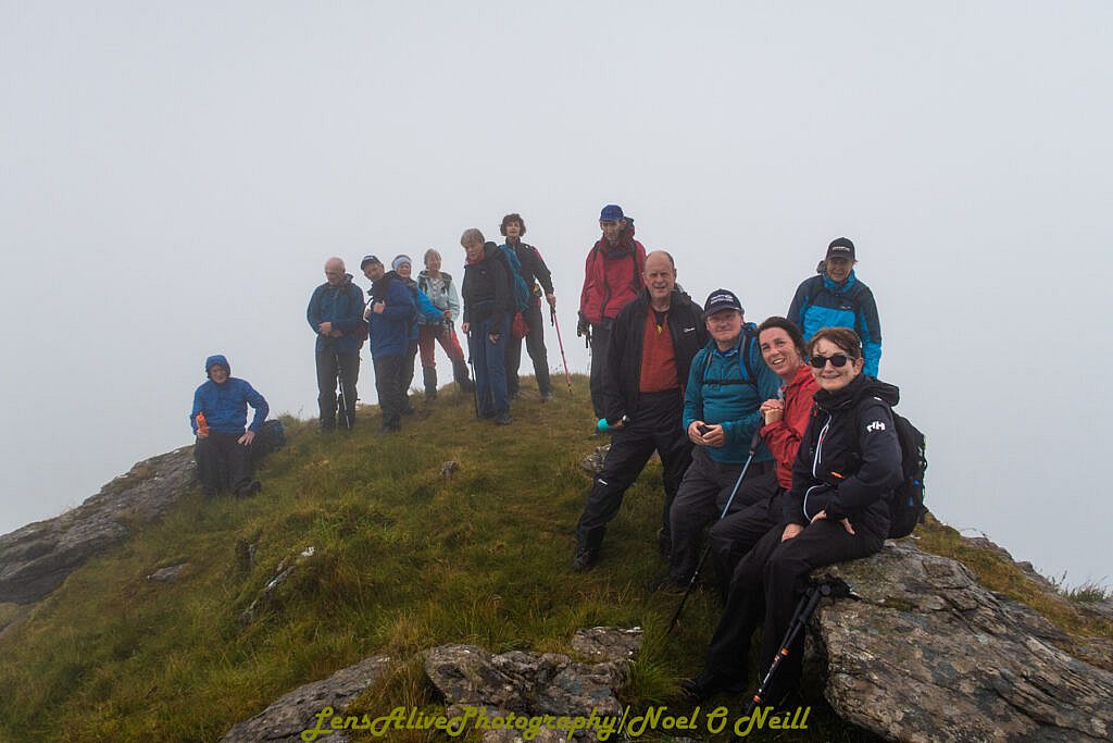 Beautiful landscape view on hillwalking route Bearna na Gaoithe Loop
