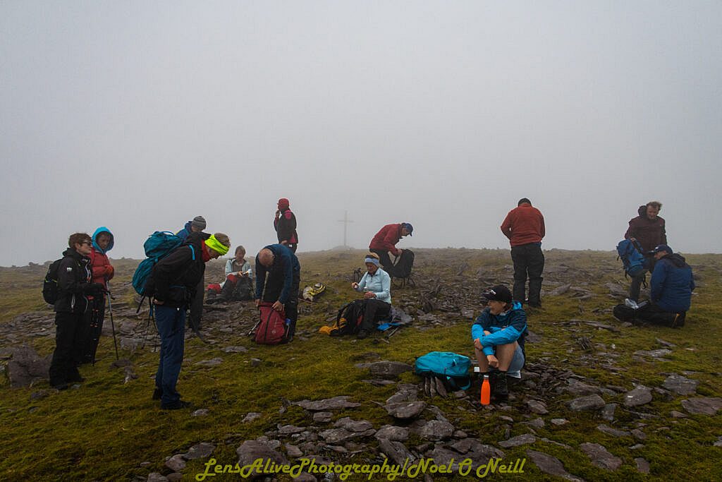 Beautiful landscape view on hillwalking route Bearna na Gaoithe Loop
