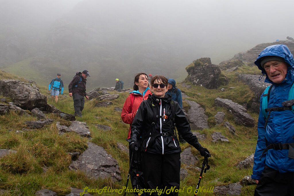 Beautiful landscape view on hillwalking route Bearna na Gaoithe Loop