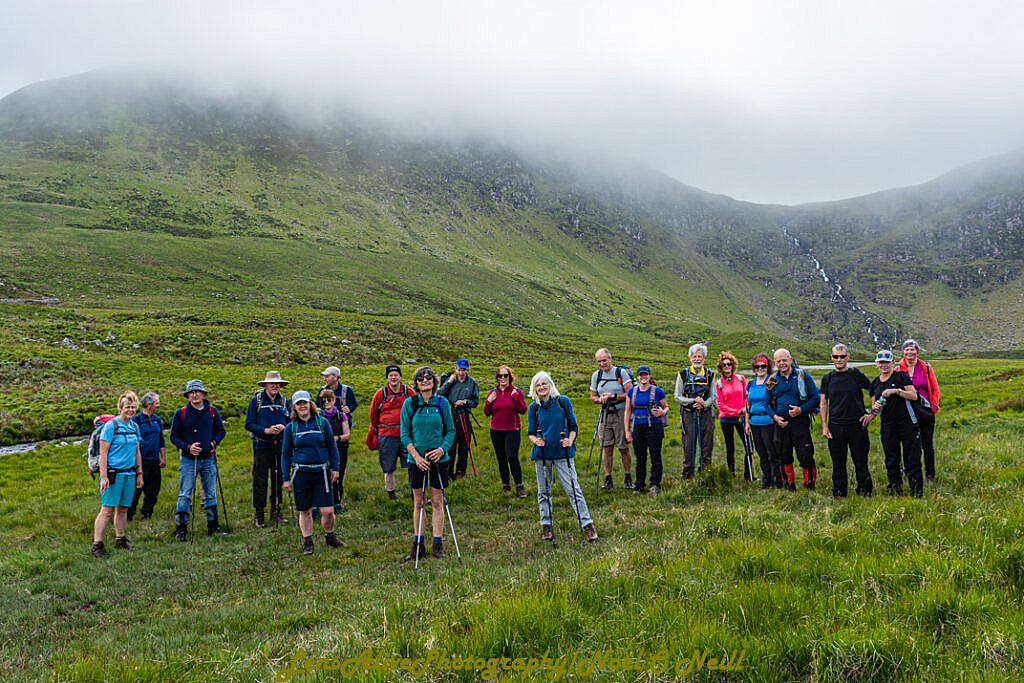 Beautiful landscape view on hillwalking route Dowdys Wire - Loch Cam Calláin Loop