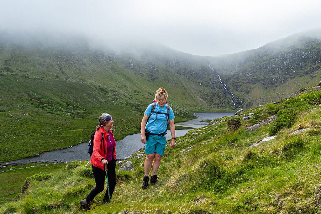 Beautiful landscape view on hillwalking route Dowdys Wire - Loch Cam Calláin Loop