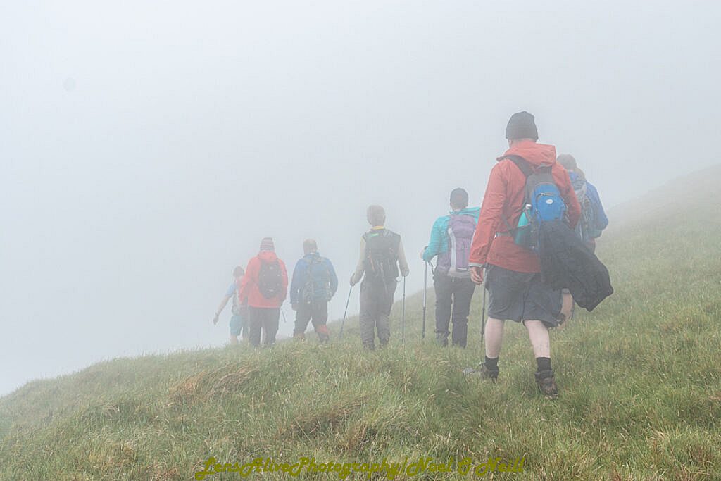 Beautiful landscape view on hillwalking route Dowdys Wire - Loch Cam Calláin Loop