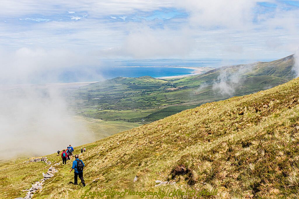 Beautiful landscape view on hillwalking route Dowdys Wire - Loch Cam Calláin Loop