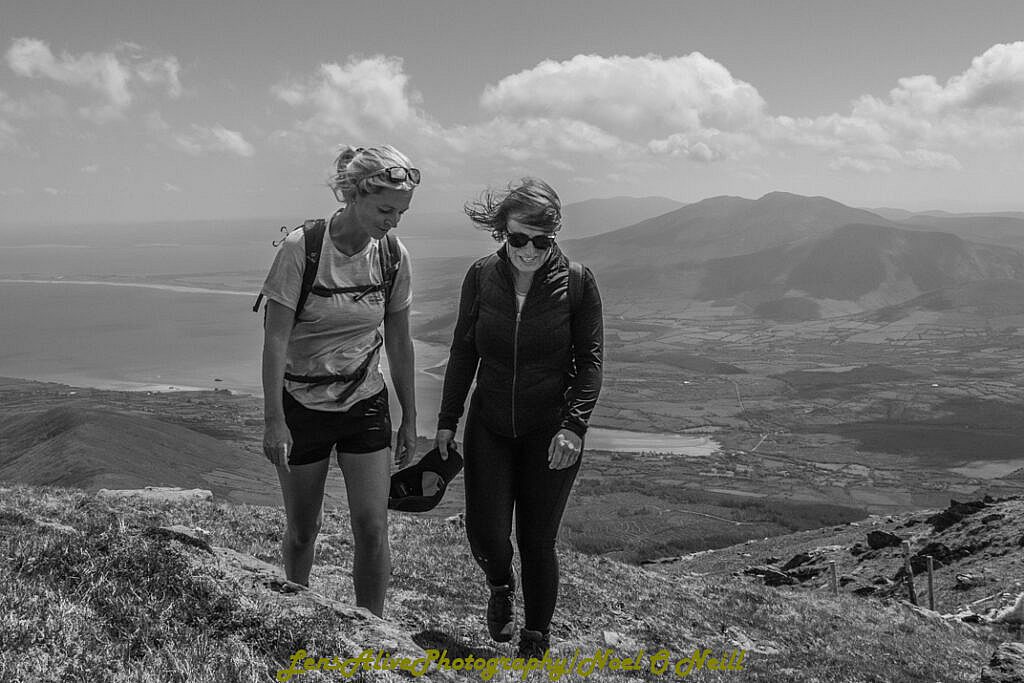 Beautiful landscape view on hillwalking route Brandon (952m) from Faha