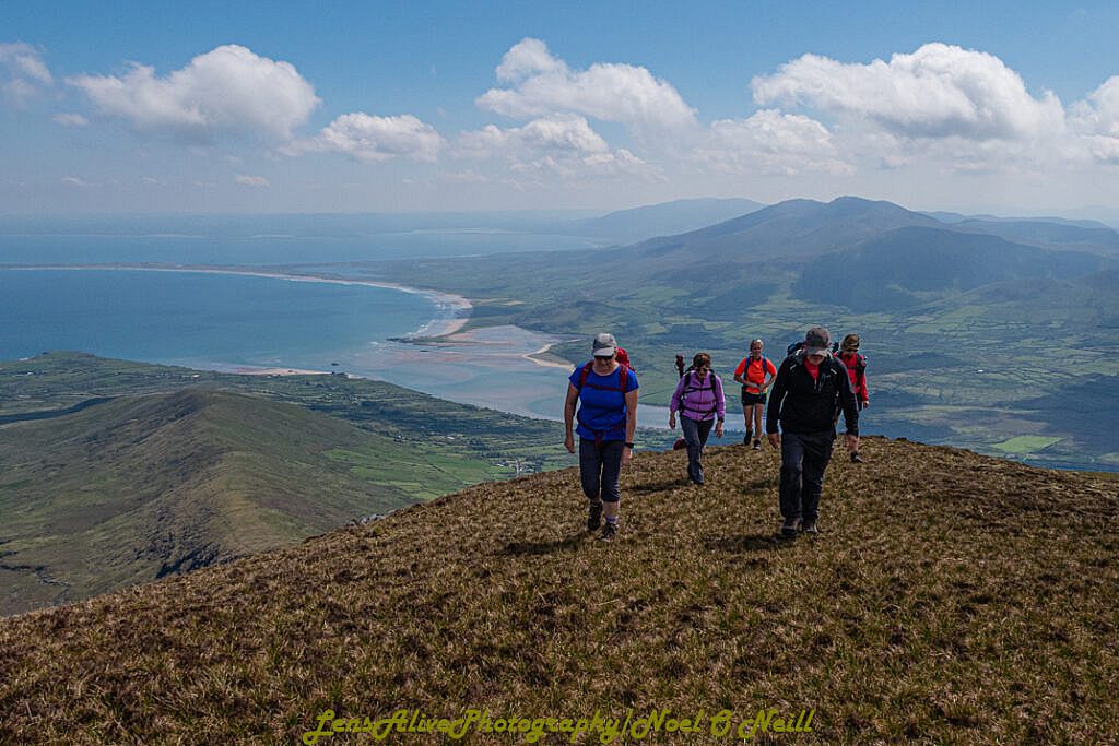 Beautiful landscape view on hillwalking route Brandon (952m) from Faha