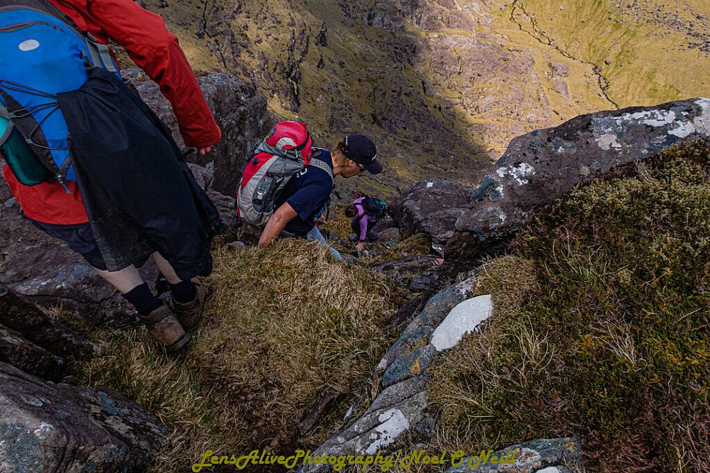 Beautiful landscape view on hillwalking route Brandon (952m) from Faha