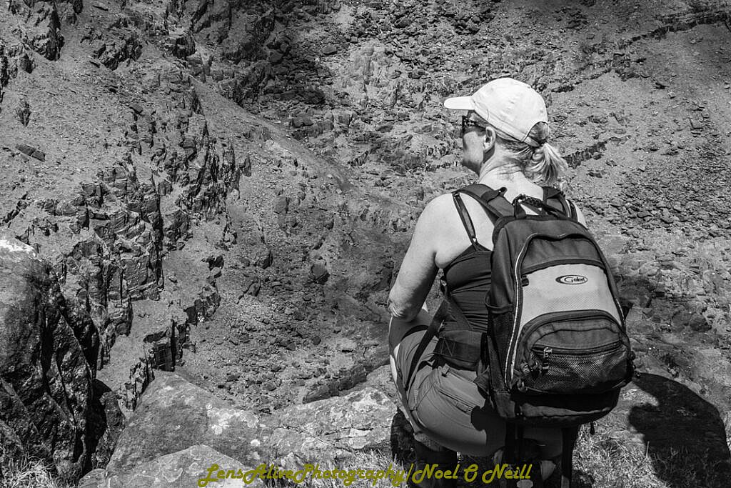 Beautiful landscape view on hillwalking route Brandon (952m) from Faha