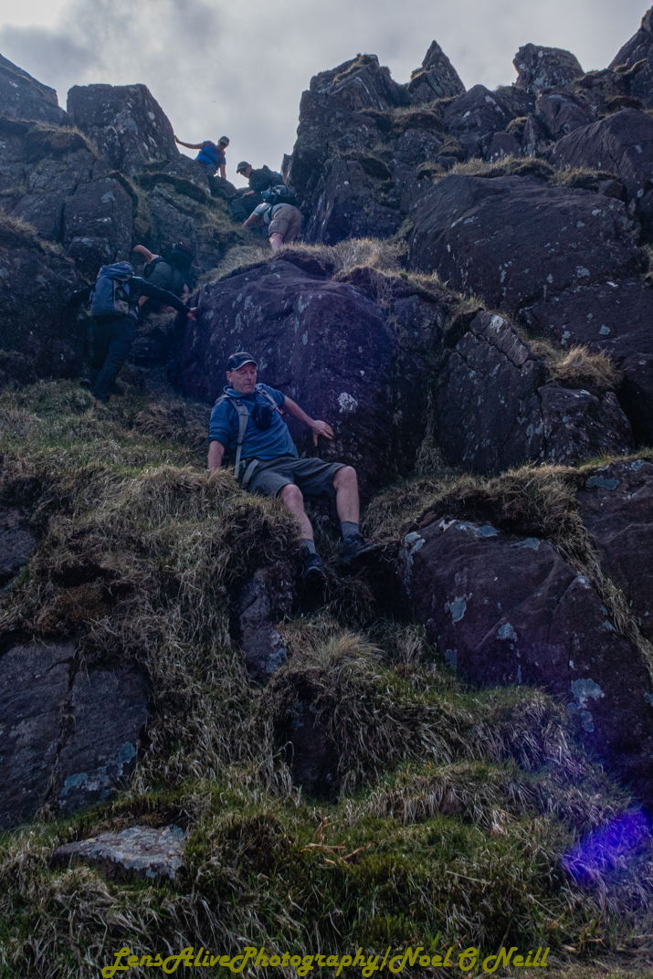 Beautiful landscape view on hillwalking route Brandon (952m) from Faha