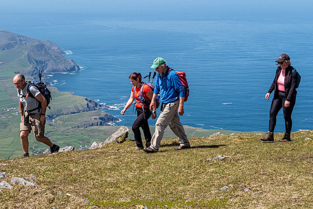 Beautiful landscape view on hillwalking route Brandon (952m) from Faha
