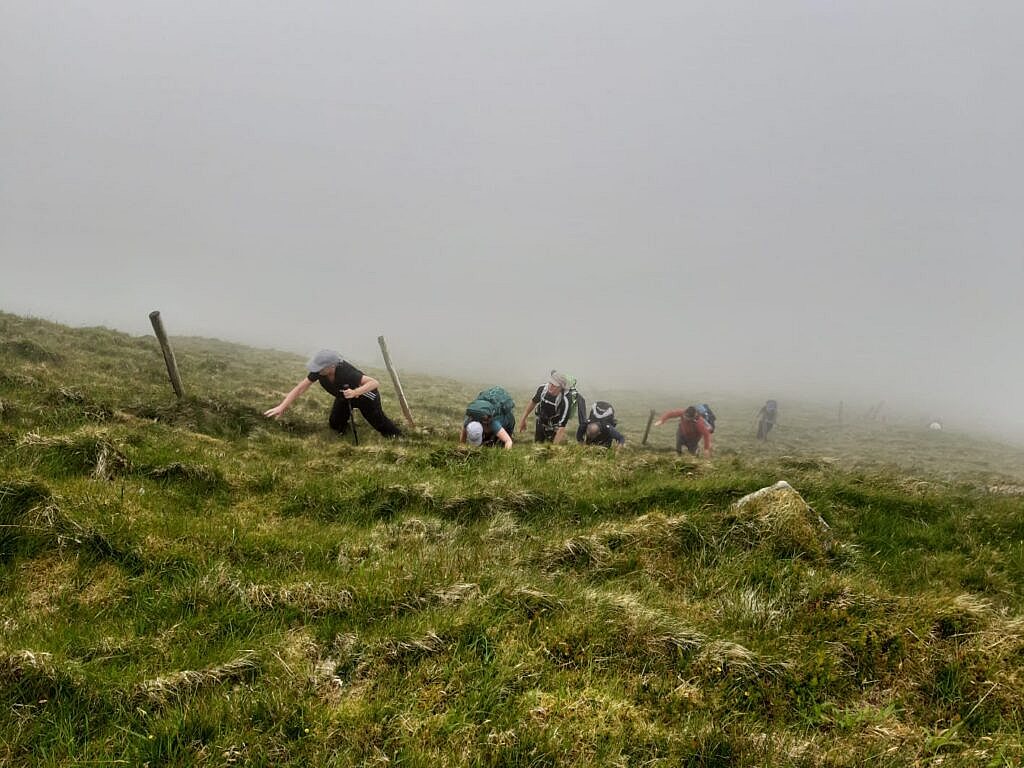 Beautiful landscape view on hillwalking route Dowdys Wire - Loch Cam Calláin Loop