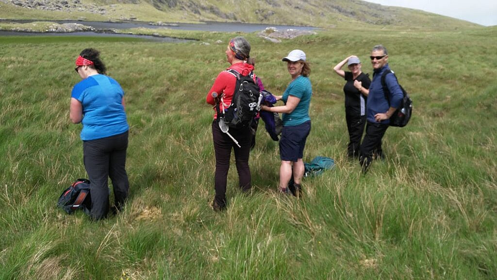Beautiful landscape view on hillwalking route Dowdys Wire - Loch Cam Calláin Loop