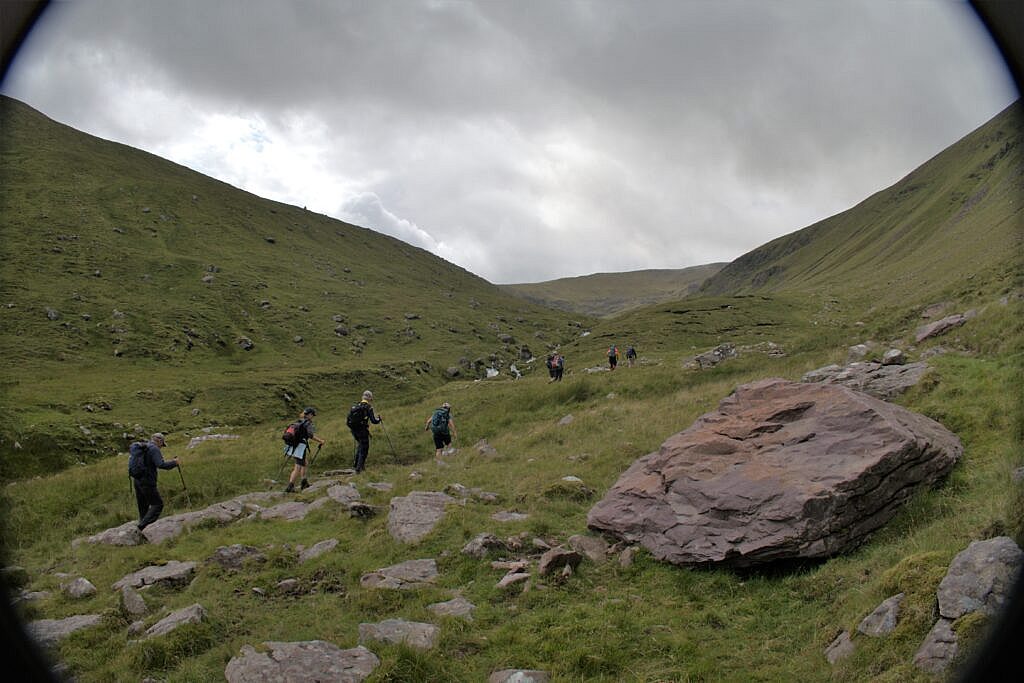 Beautiful landscape view on hillwalking route Derrymore Glen
