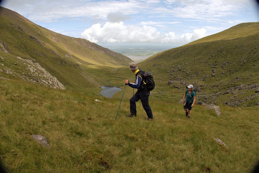 Beautiful landscape view on hillwalking route Derrymore Glen