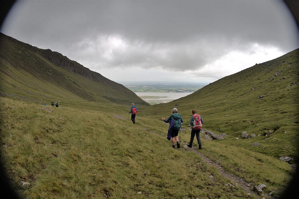 Beautiful landscape view on hillwalking route Derrymore Glen