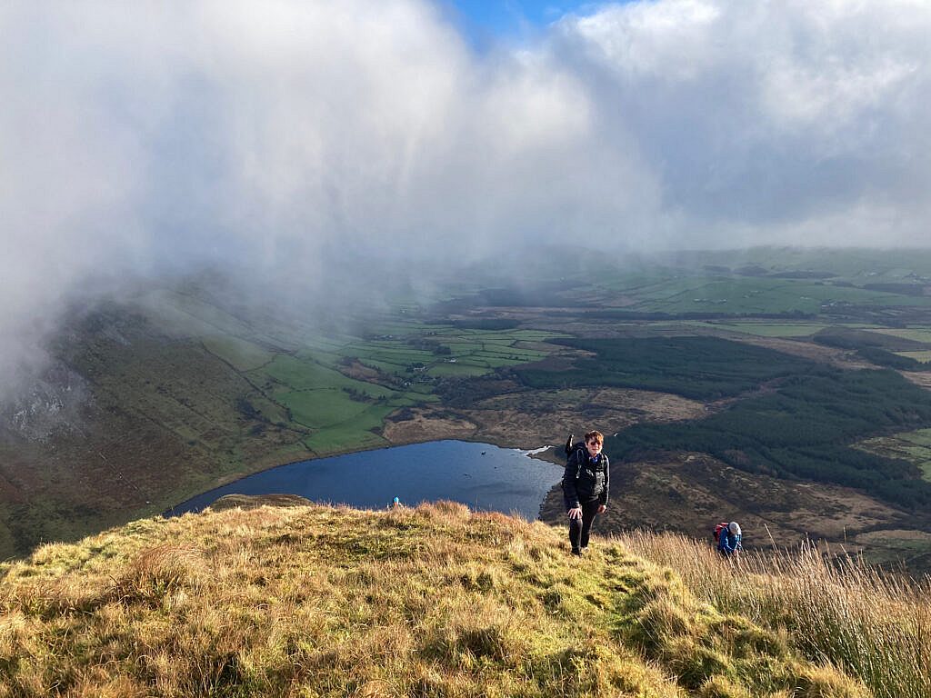 Beautiful landscape view on hillwalking route Annascaul Lake / Coumduff Circuit
