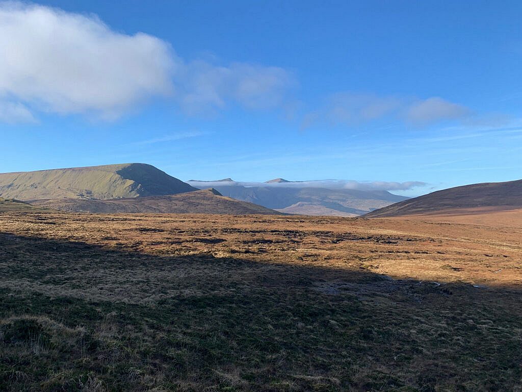 Beautiful landscape view on hillwalking route Annascaul Lake / Coumduff Circuit
