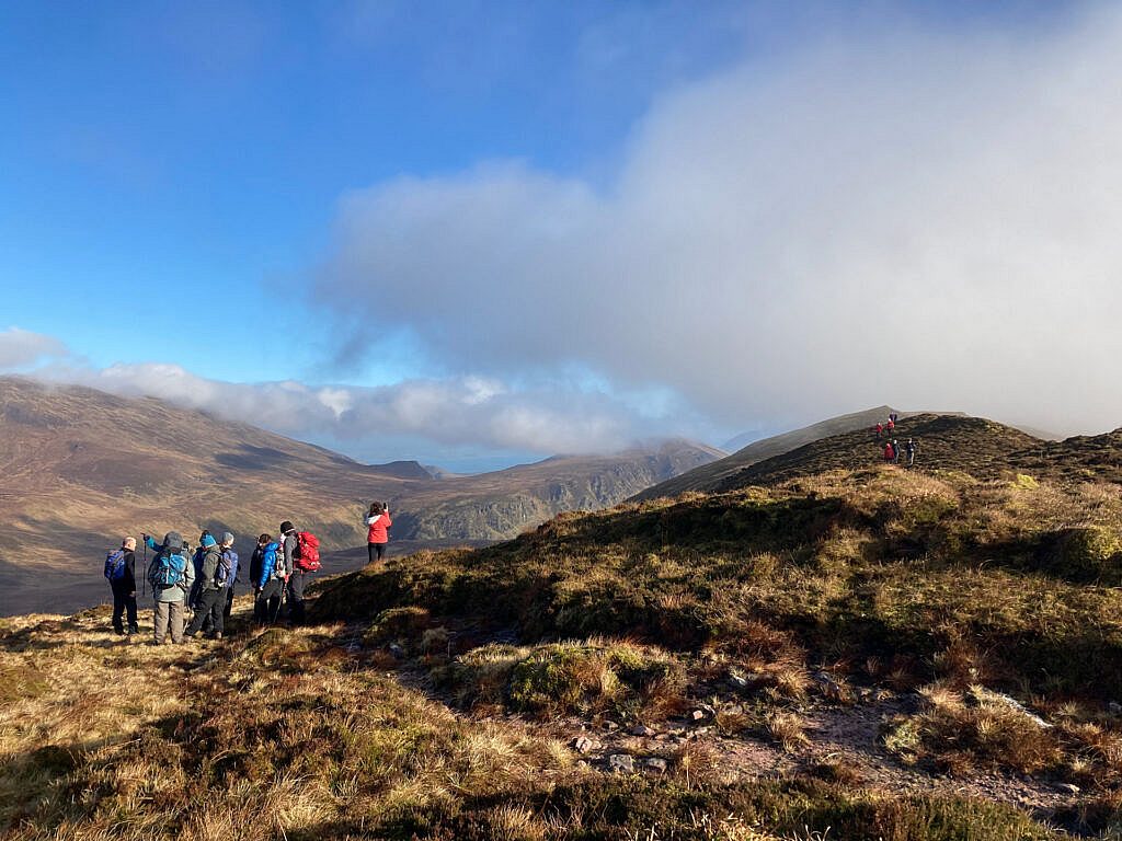 Beautiful landscape view on hillwalking route Annascaul Lake / Coumduff Circuit