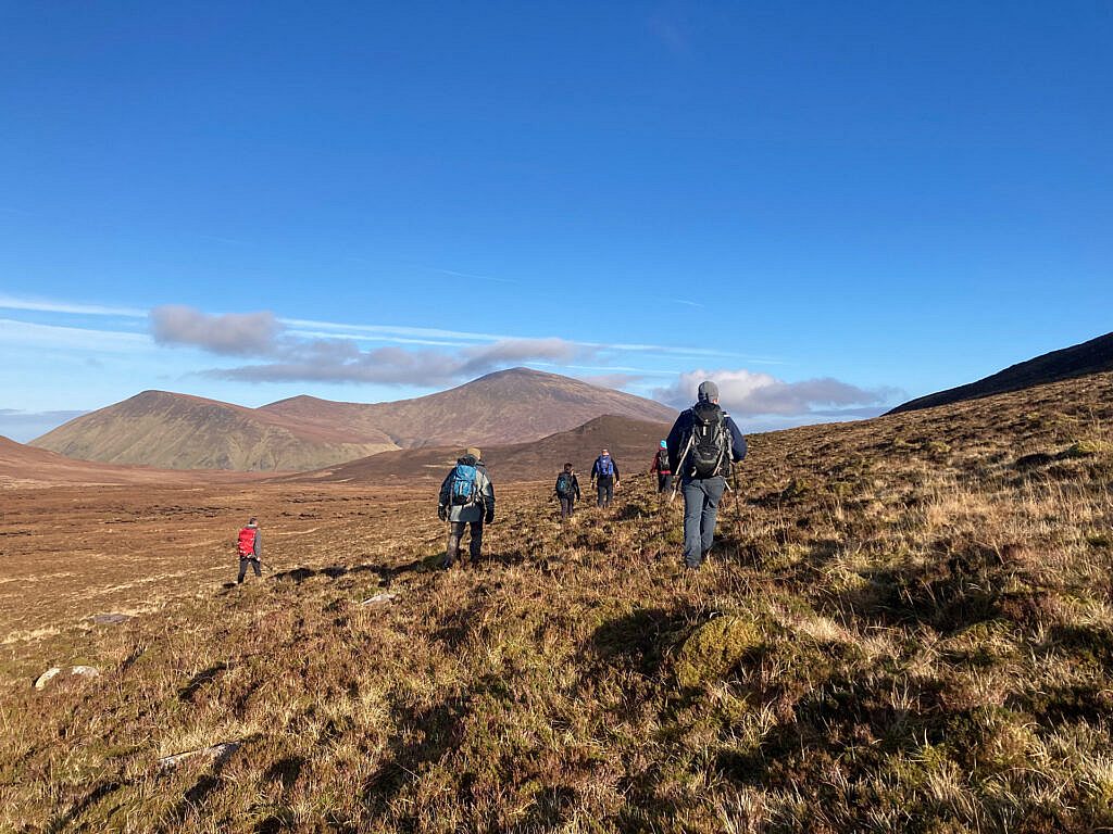 Beautiful landscape view on hillwalking route Annascaul Lake / Coumduff Circuit