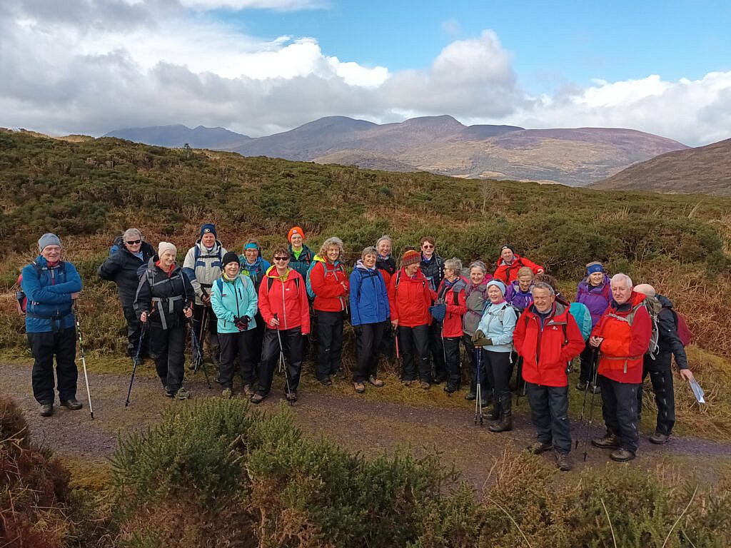Beautiful landscape view on hillwalking route Old Kenmare Road from Killarney