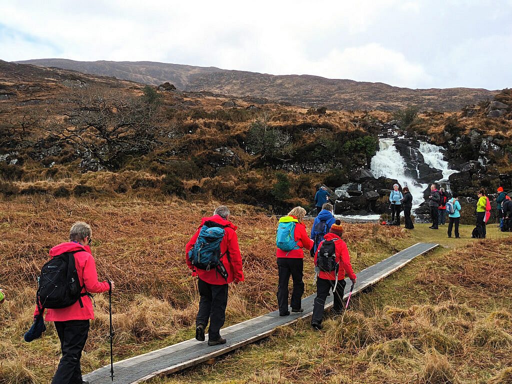 Beautiful landscape view on hillwalking route Old Kenmare Road from Killarney