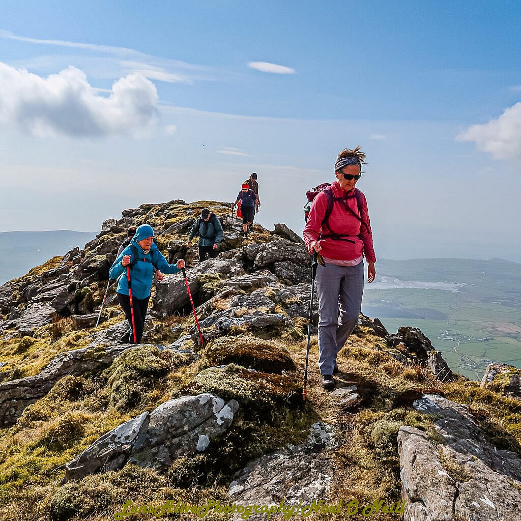 Beautiful landscape view on hillwalking route Bearna na Gaoithe Loop