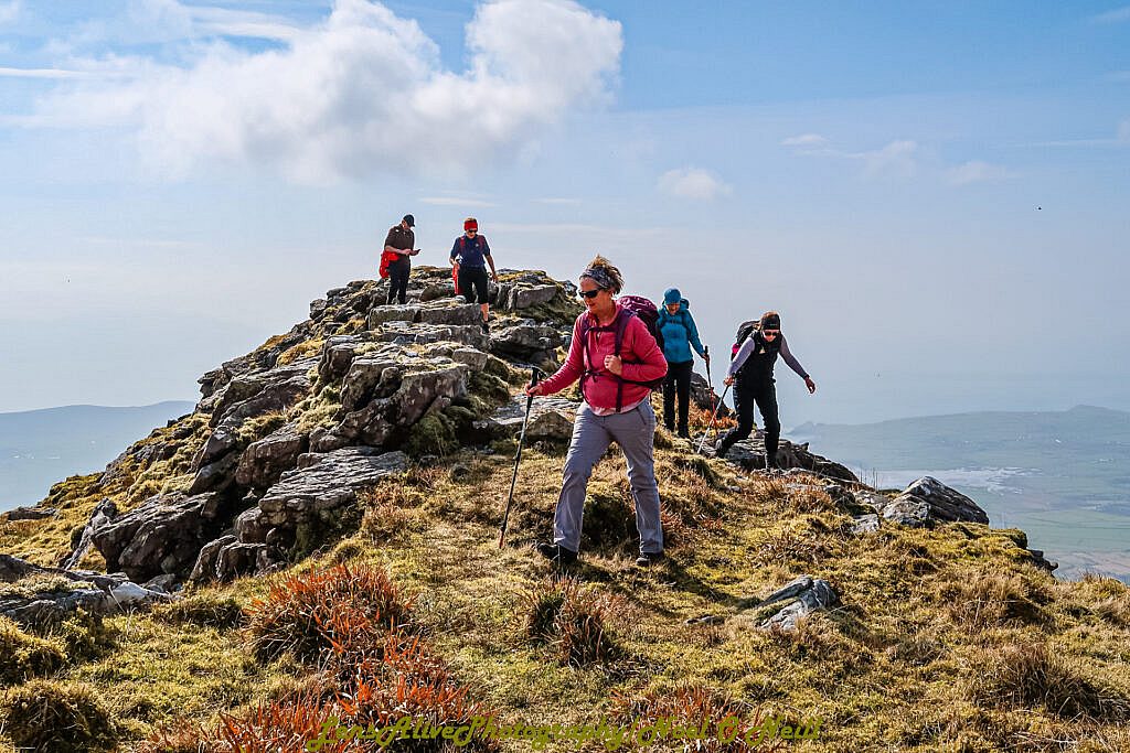 Beautiful landscape view on hillwalking route Bearna na Gaoithe Loop