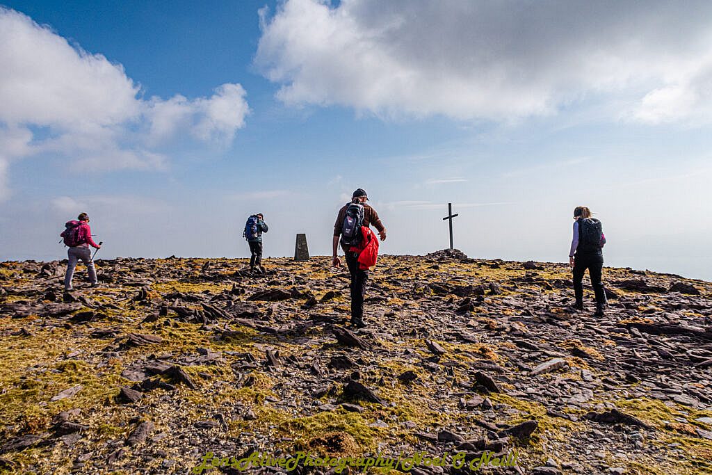 Beautiful landscape view on hillwalking route Bearna na Gaoithe Loop