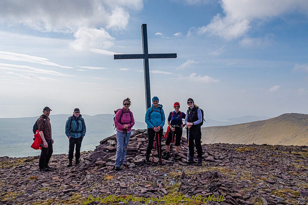 Beautiful landscape view on hillwalking route Bearna na Gaoithe Loop
