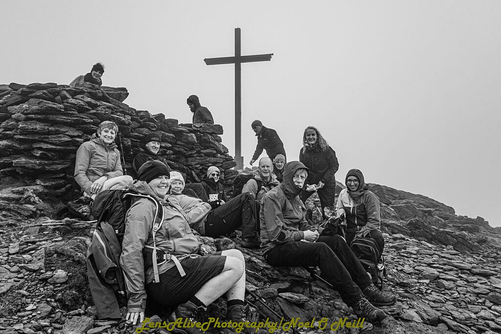 Beautiful landscape view on hillwalking route Carrauntoohill via Brother O'Sheas Gully