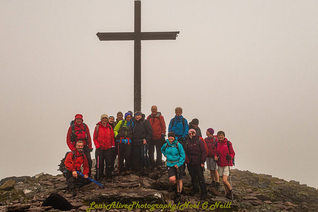 Beautiful landscape view on hillwalking route Carrauntoohill via Brother O'Sheas Gully
