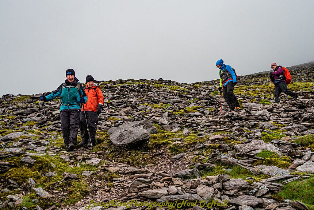 Beautiful landscape view on hillwalking route Carrauntoohill via Brother O'Sheas Gully