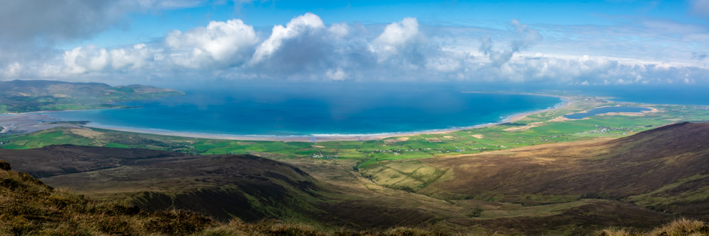 Beautiful landscape view on hillwalking route Killiney to Baile Dubh Linear Walk