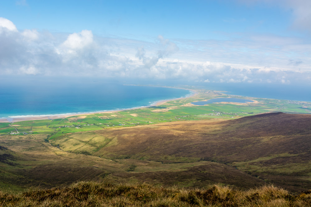 Beautiful landscape view on hillwalking route Killiney to Baile Dubh Linear Walk