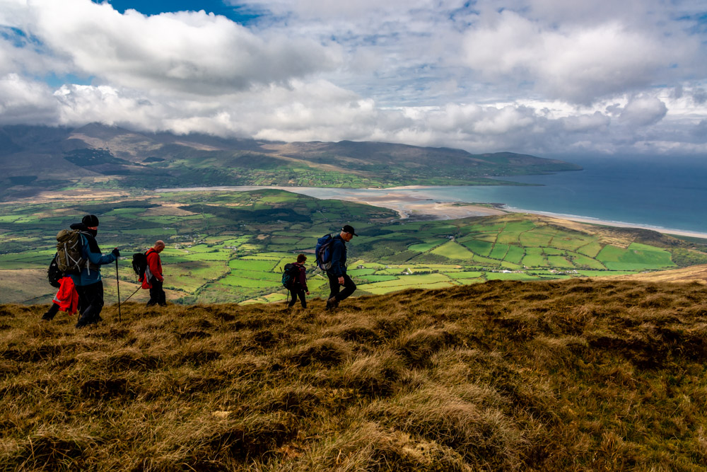 Beautiful landscape view on hillwalking route Killiney to Baile Dubh Linear Walk