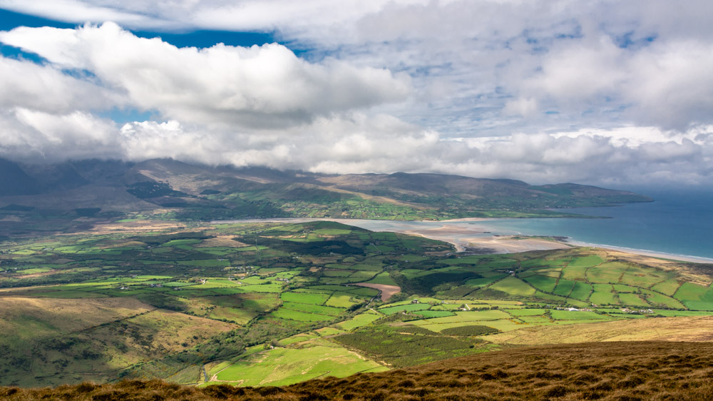 Beautiful landscape view on hillwalking route Killiney to Baile Dubh Linear Walk