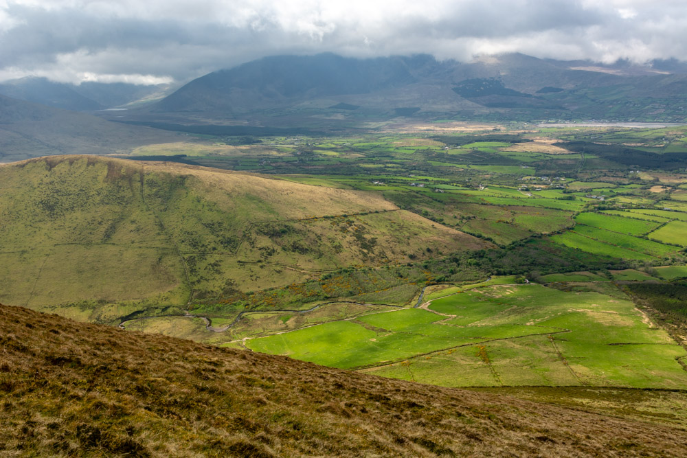 Beautiful landscape view on hillwalking route Killiney to Baile Dubh Linear Walk