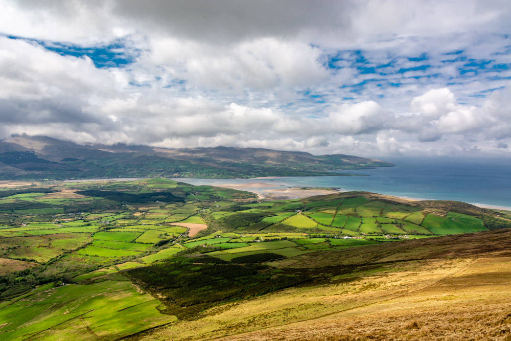 Beautiful landscape view on hillwalking route Killiney to Baile Dubh Linear Walk